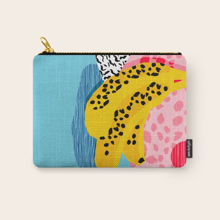 What It Is - Memphis Throwback Banana Fruit Retro Minimal Pattern Neon Bright 1980s 80s Style Art Carry All Pouch