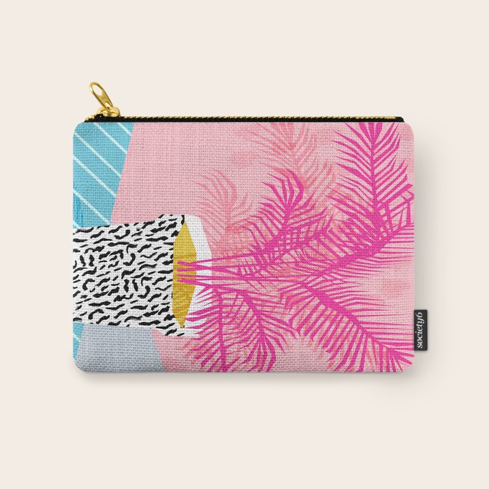 No Can Do - Hipster Abstract Neon 1980s Style Memphis Print Palm Springs Socal Los Angeles Desert Carry All Pouch