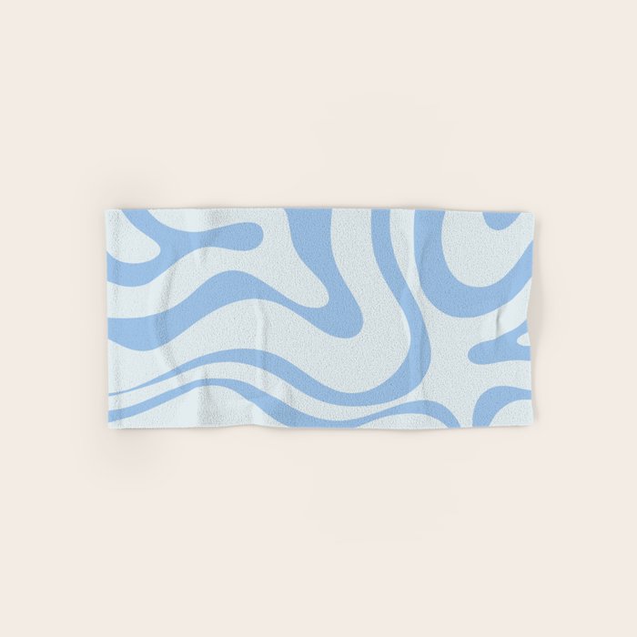 Soft Liquid Swirl Abstract Pattern Square In Powder Blue Bath Towel