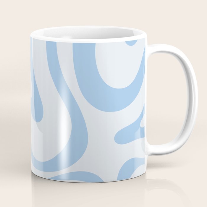 Soft Liquid Swirl Abstract Pattern Square In Powder Blue Coffee Mug