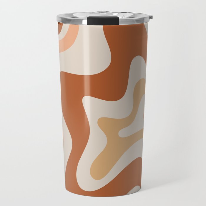 Liquid Swirl Abstract In Earth Tones Travel Mug