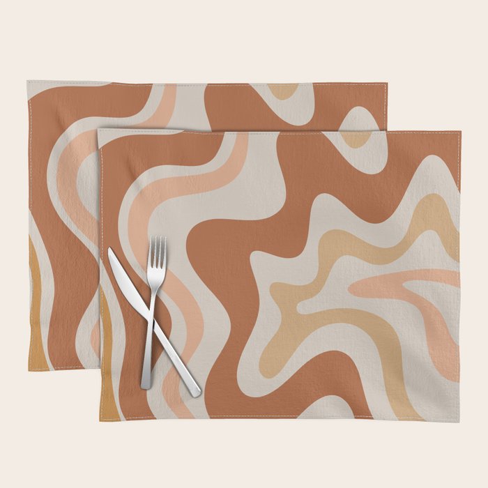 Liquid Swirl Abstract In Earth Tones Placemat