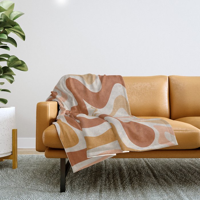 Liquid Swirl Abstract In Earth Tones Throw Blanket