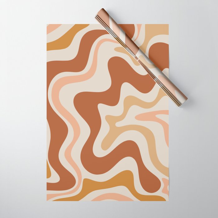 Liquid Swirl Abstract In Earth Tones Wrapping Paper