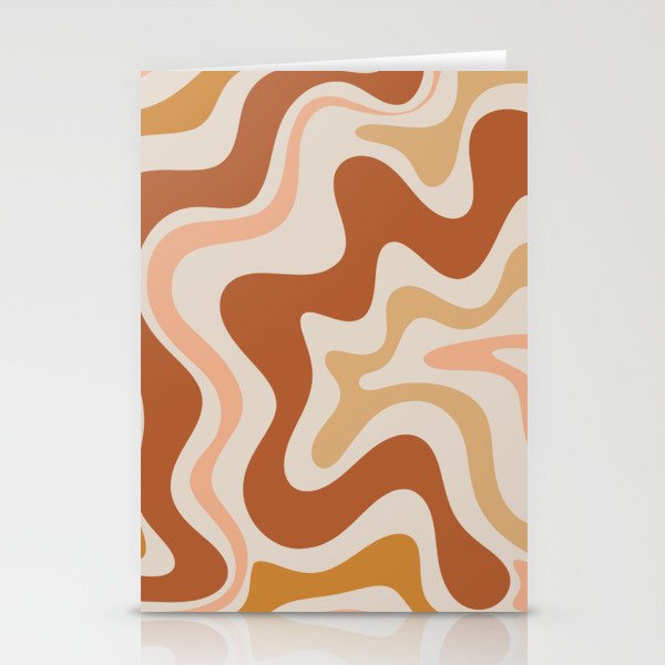 Liquid Swirl Abstract In Earth Tones Stationery Card