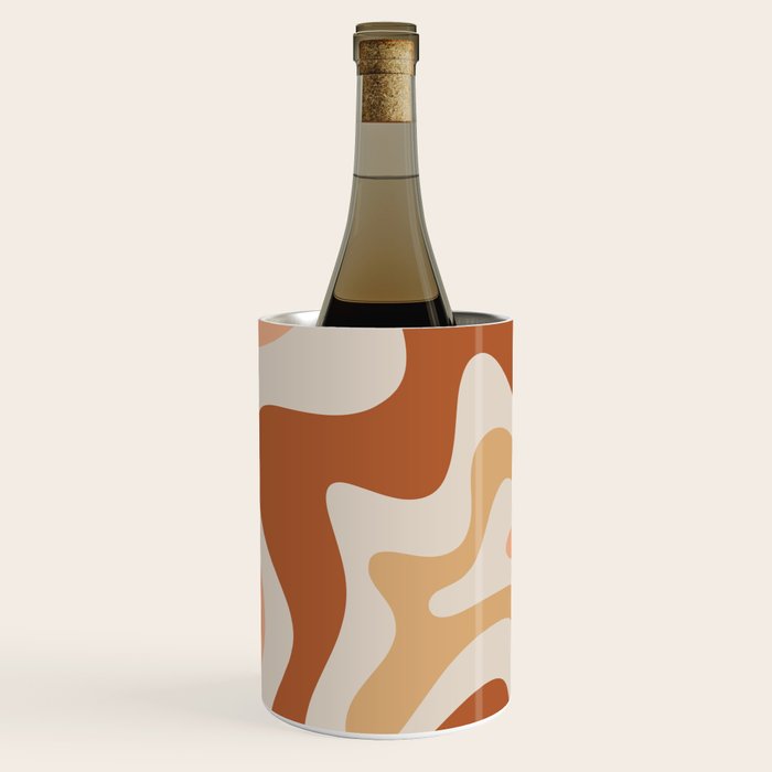 Liquid Swirl Abstract In Earth Tones Wine Chiller