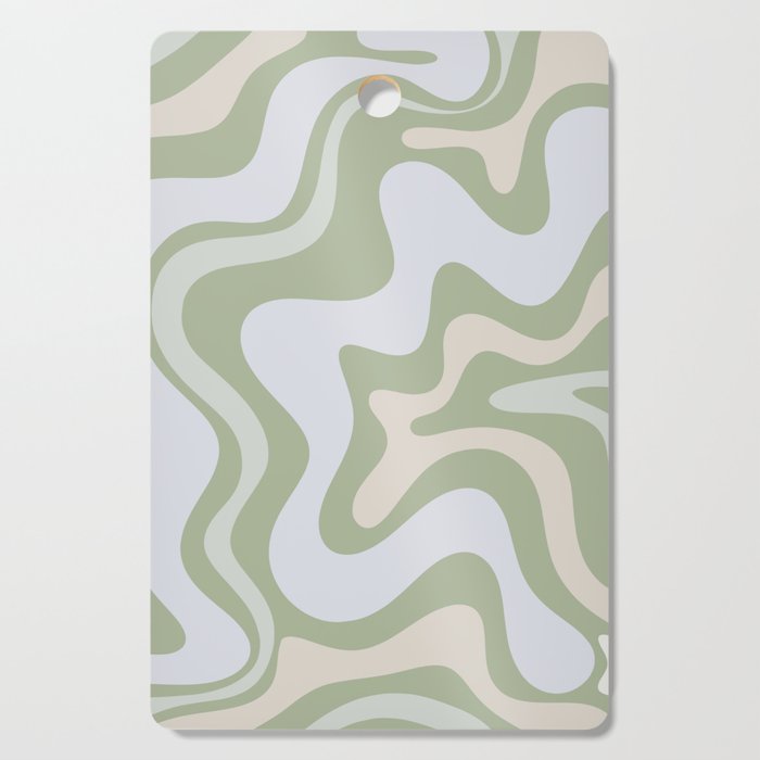 Liquid Swirl Contemporary Abstract Pattern In Light Sage Green Cutting Board