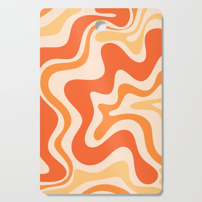 Tangerine Liquid Swirl Retro Abstract Pattern Cutting Board
