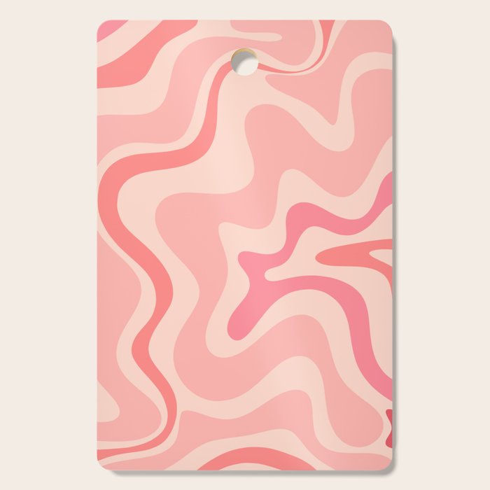 Retro Liquid Swirl Abstract In Soft Pink Cutting Board