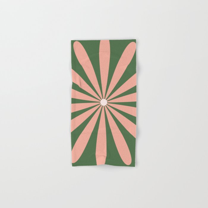 Big Daisy Retro Minimalism In Blush And Green Bath Towel