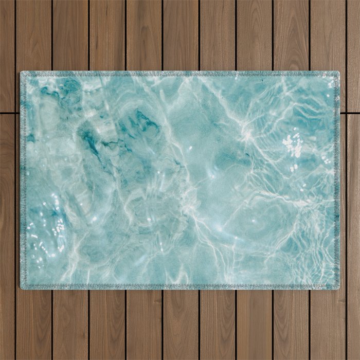 Clear Blue Water | Colorful Ocean Photography Print | Turquoise Sea Outdoor Rug