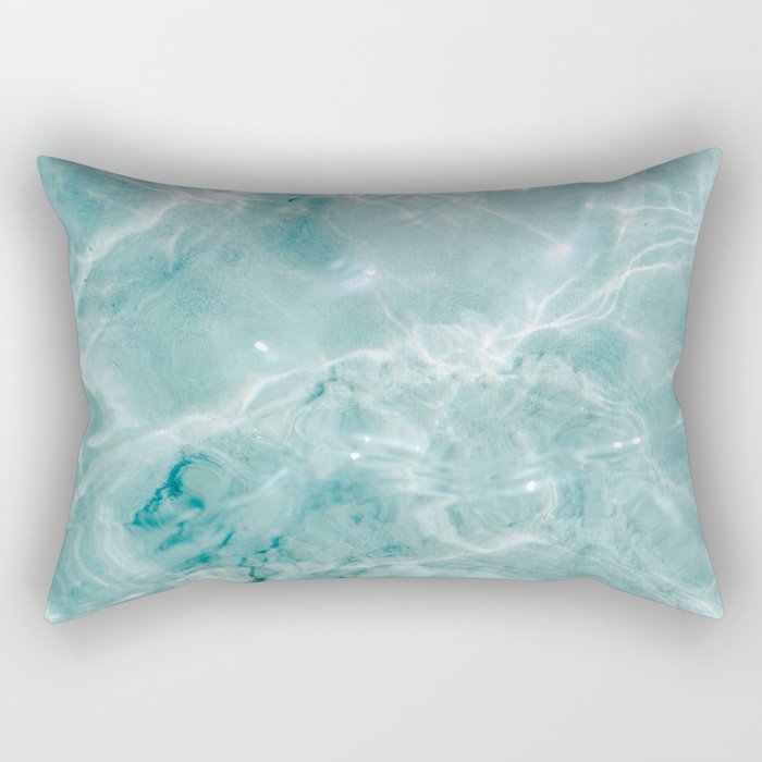Clear Blue Water | Colorful Ocean Photography Print | Turquoise Sea Rectangular Pillow