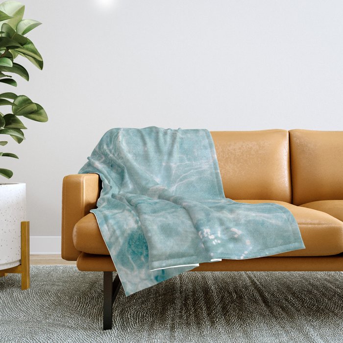 Clear Blue Water | Colorful Ocean Photography Print | Turquoise Sea Throw Blanket