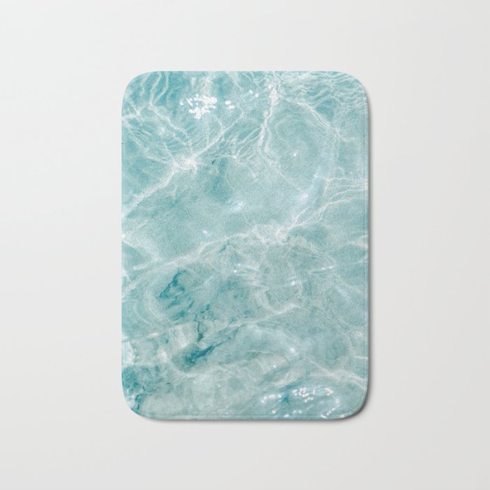 Clear Blue Water | Colorful Ocean Photography Print | Turquoise Sea Bath Mat