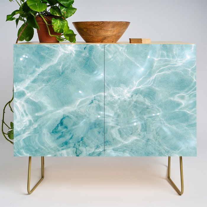 Clear Blue Water | Colorful Ocean Photography Print | Turquoise Sea Credenza