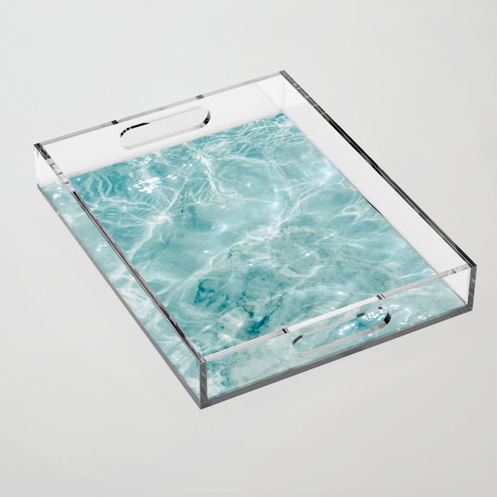 Clear Blue Water | Colorful Ocean Photography Print | Turquoise Sea Acrylic Tray