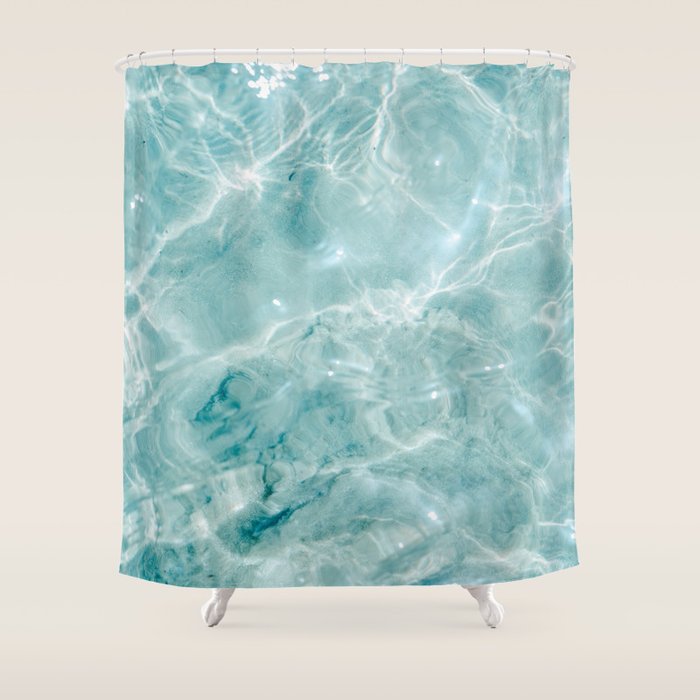Clear Blue Water | Colorful Ocean Photography Print | Turquoise Sea Shower Curtain