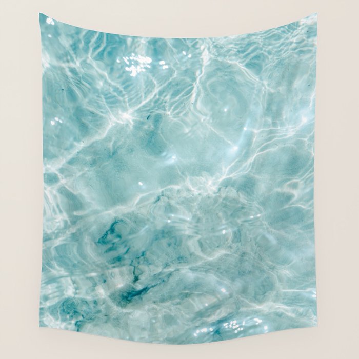 Clear Blue Water | Colorful Ocean Photography Print | Turquoise Sea Wall Tapestry