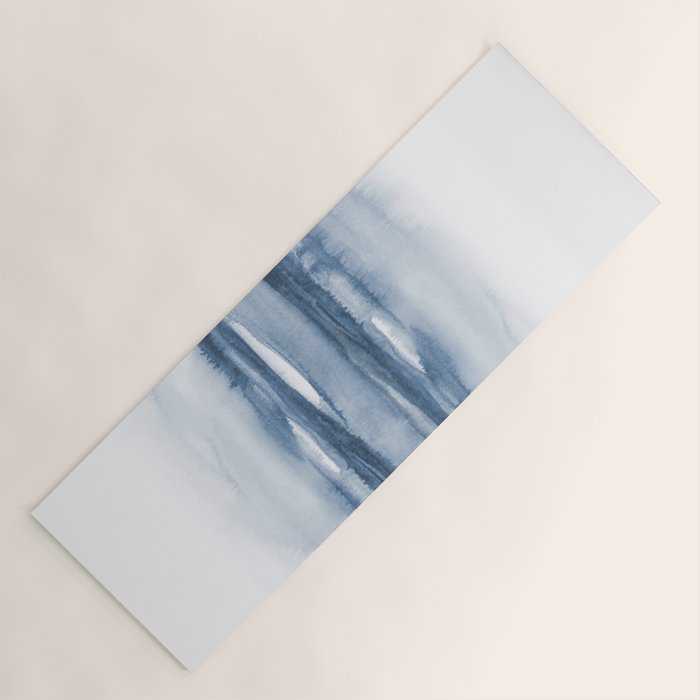 Indigo Clouds, Blue Abstract Art Yoga Mat