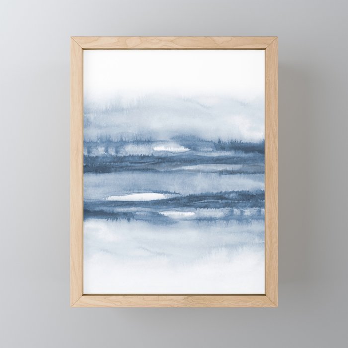 Indigo Clouds, Blue Abstract Art Mini Art Print