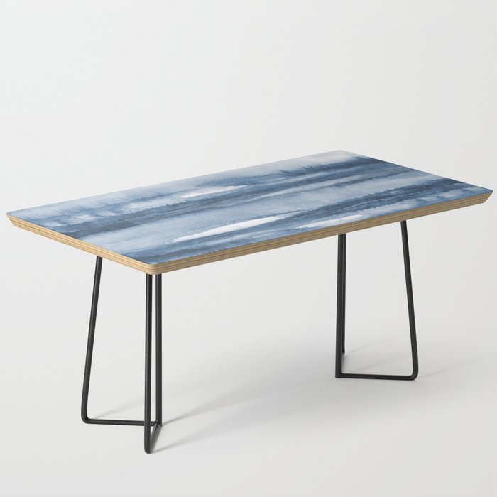 Indigo Clouds, Blue Abstract Art Coffee Table
