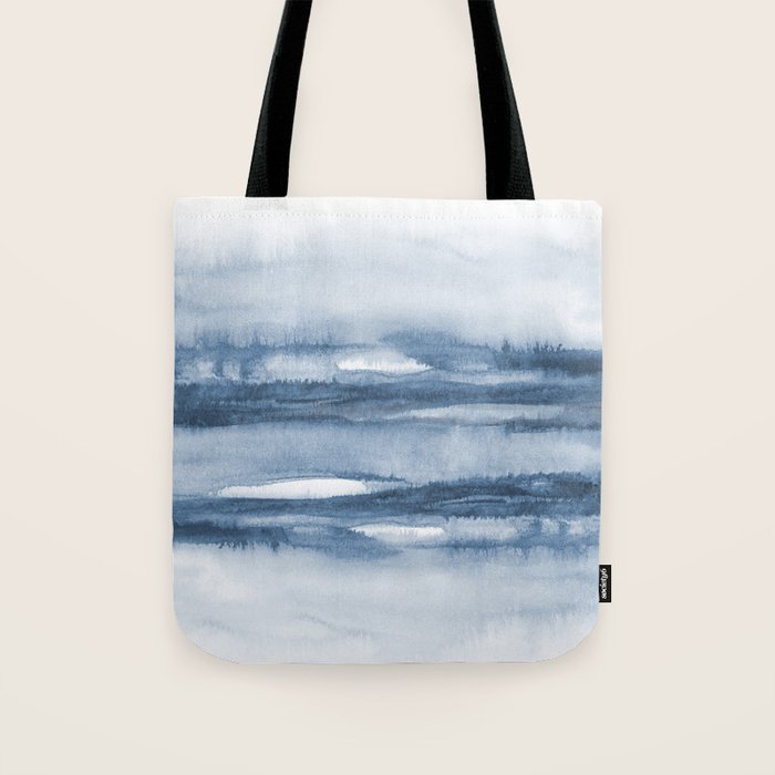 Indigo Clouds, Blue Abstract Art Tote Bag