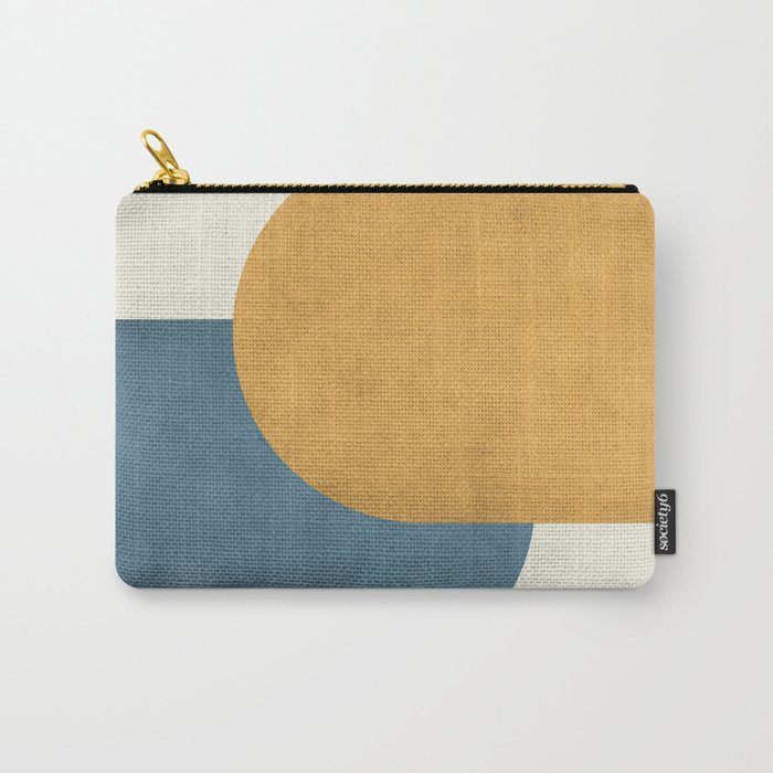 Halfmoon Colorblock - Gold Blue Carry All Pouch