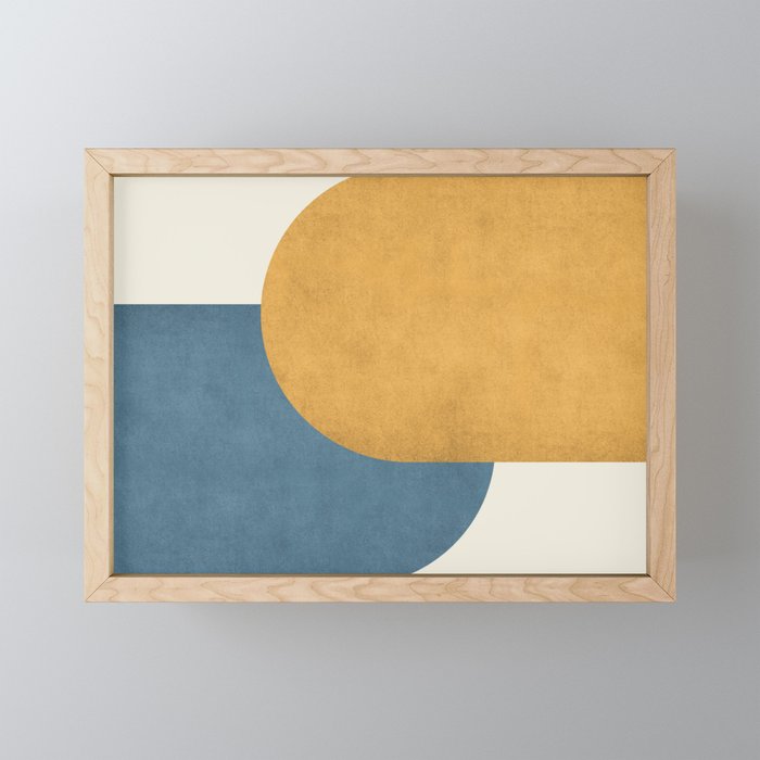Halfmoon Colorblock - Gold Blue Mini Art Print