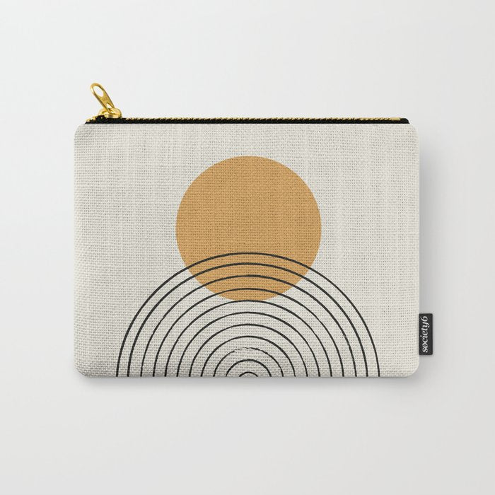 Gold Sun Rainbow Mid-Century Full Carry All Pouch