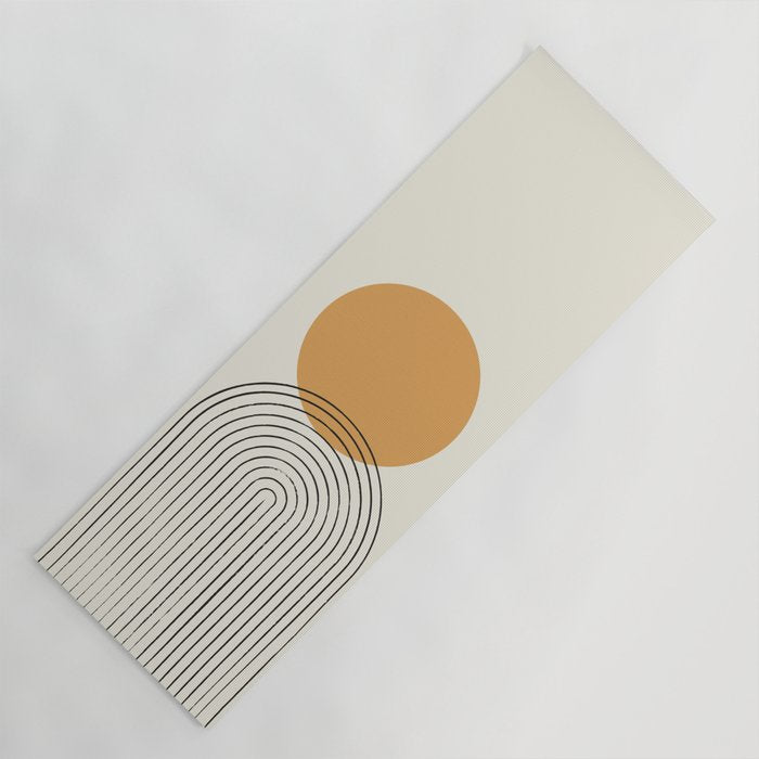 Gold Sun Rainbow Mid-Century Full Yoga Mat