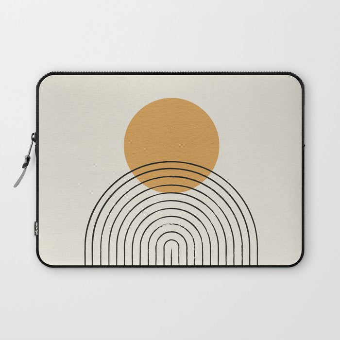 Gold Sun Rainbow Mid-Century Full Laptop Sleeve