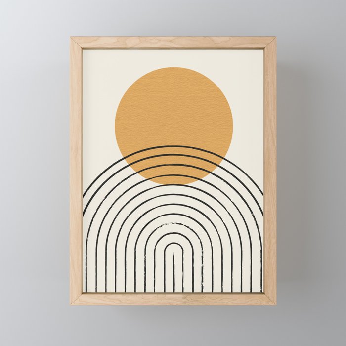 Gold Sun Rainbow Mid-Century Full Mini Art Print