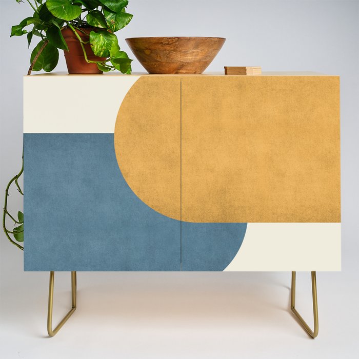Halfmoon Colorblock - Gold Blue Credenza