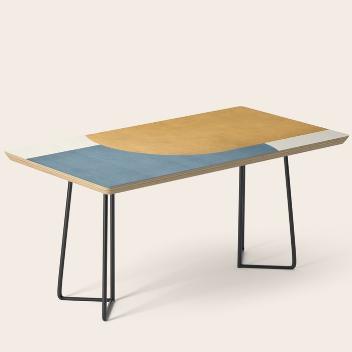 Halfmoon Colorblock - Gold Blue Coffee Table