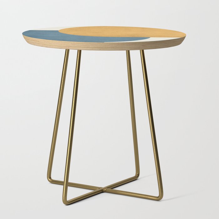 Halfmoon Colorblock - Gold Blue Side Table