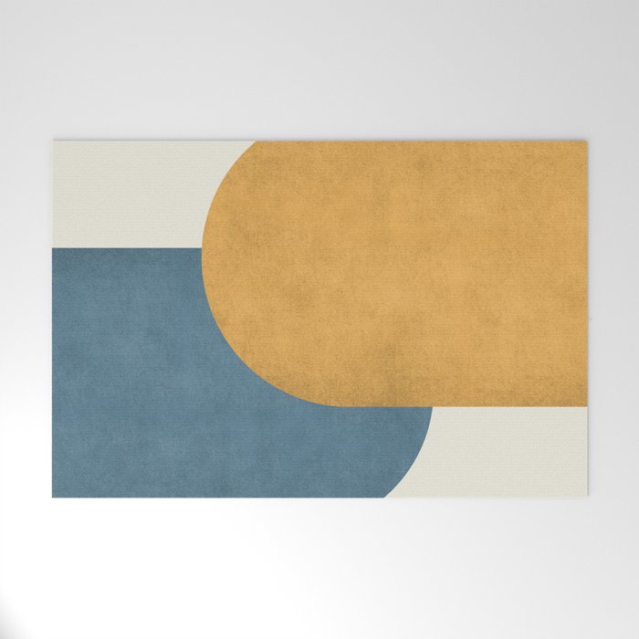 Halfmoon Colorblock - Gold Blue Welcome Mat
