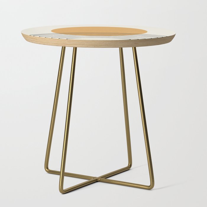Gold Sun Rainbow Mid-Century Full Side Table