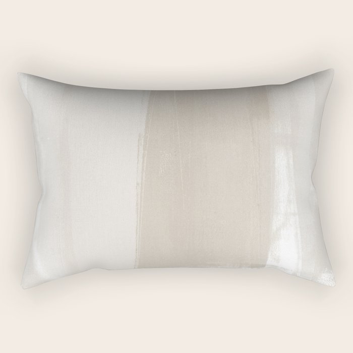 Beige Ombre Minimalist Abstract Painting Rectangular Pillow