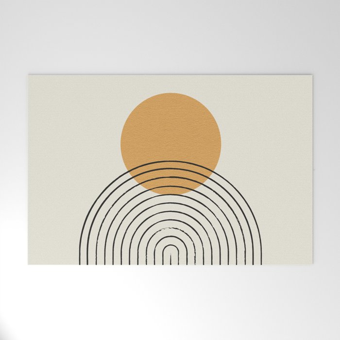 Gold Sun Rainbow Mid-Century Full Welcome Mat