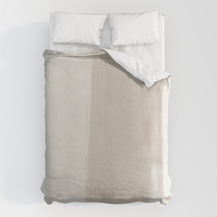 Beige Ombre Minimalist Abstract Painting Duvet Cover