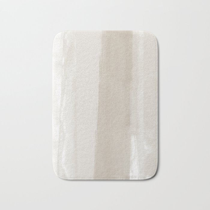 Beige Ombre Minimalist Abstract Painting Bath Mat