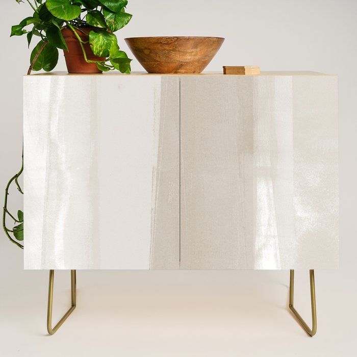 Beige Ombre Minimalist Abstract Painting Credenza