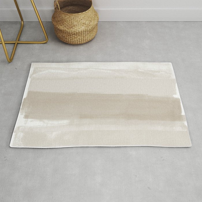 Beige Ombre Minimalist Abstract Painting Rug