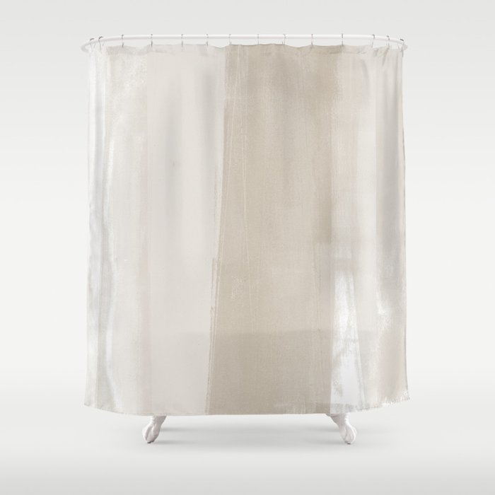 Beige Ombre Minimalist Abstract Painting Shower Curtain