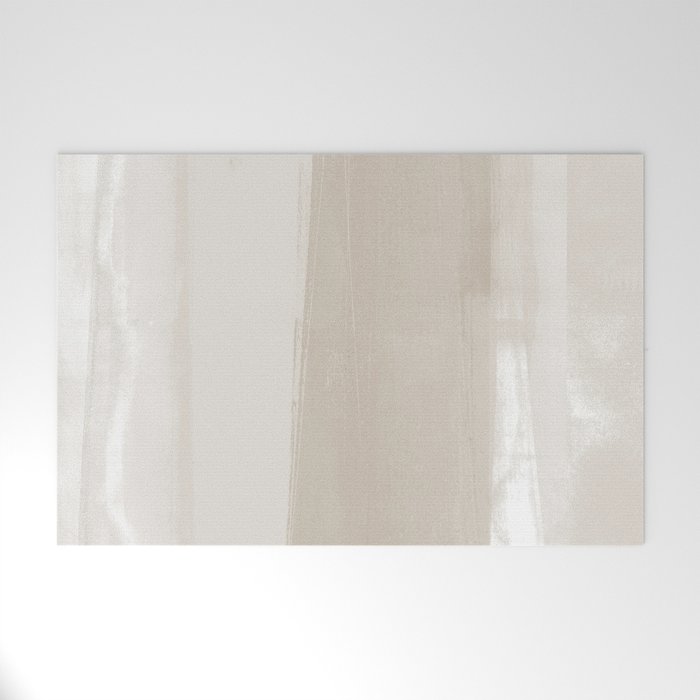 Beige Ombre Minimalist Abstract Painting Welcome Mat