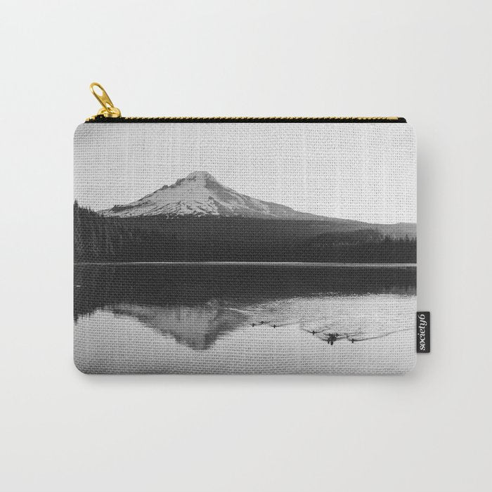 Wild Mountain Sunrise - Black And White Nature Photography Carry All Pouch