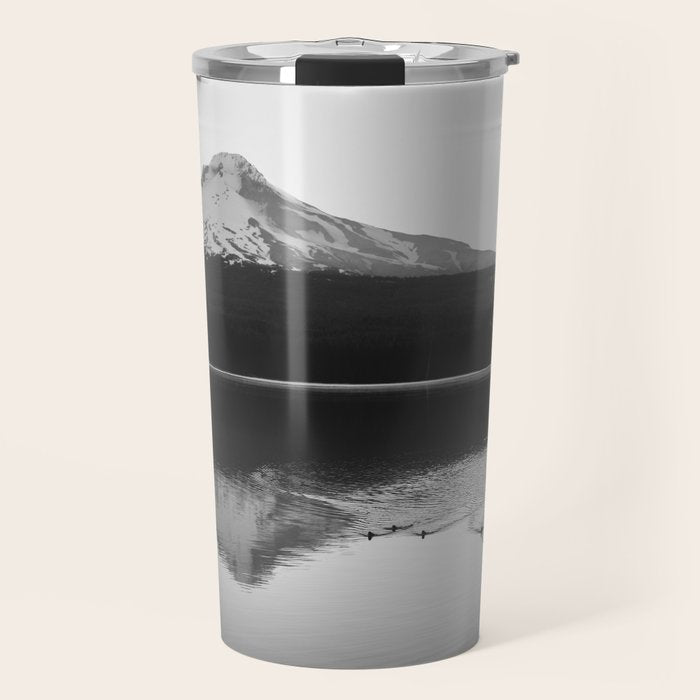 Wild Mountain Sunrise - Black And White Nature Photography Travel Mug