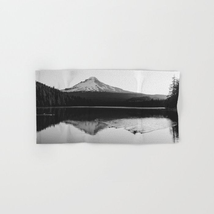 Wild Mountain Sunrise - Black And White Nature Photography Bath Towel