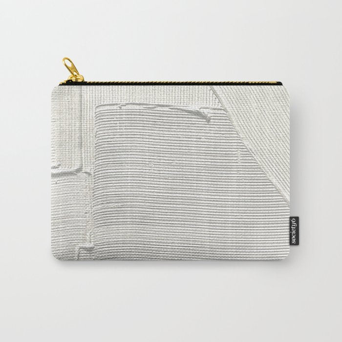 Relief [2]: An Abstract, Textured Piece In White By Alyssa Hamilton Art Carry All Pouch