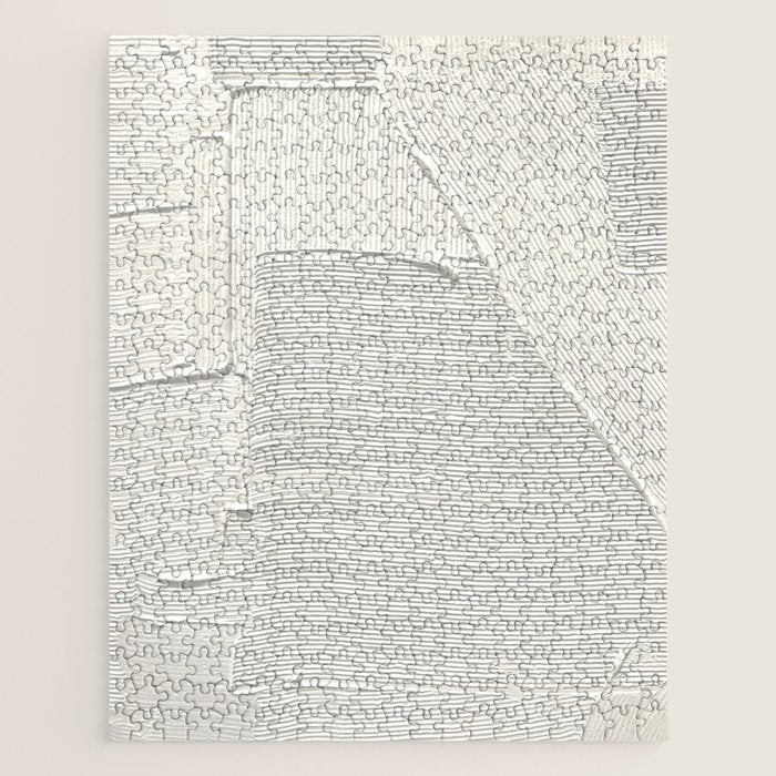 Relief [2]: An Abstract, Textured Piece In White By Alyssa Hamilton Art Jigsaw Puzzle